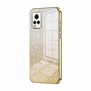 For vivo S7 / V20 Pro Gradient Glitter Powder Electroplated Phone Case(Gold)