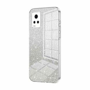 For vivo S7 / V20 Pro Gradient Glitter Powder Electroplated Phone Case(Transparent)