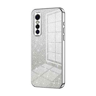 For vivo S7e / Y73s Gradient Glitter Powder Electroplated Phone Case(Silver)