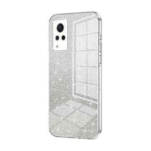 For vivo S9 Gradient Glitter Powder Electroplated Phone Case(Transparent)