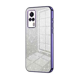 For vivo S9e Gradient Glitter Powder Electroplated Phone Case(Purple)