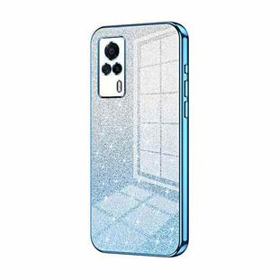 For vivo S9e Gradient Glitter Powder Electroplated Phone Case(Blue)