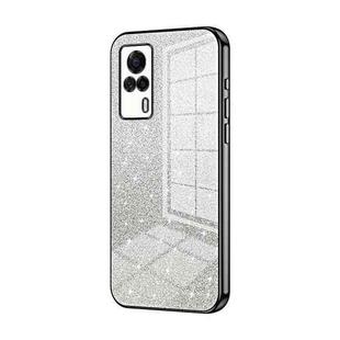 For vivo S9e Gradient Glitter Powder Electroplated Phone Case(Black)