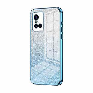 For vivo S10 / S10 Pro Gradient Glitter Powder Electroplated Phone Case(Blue)