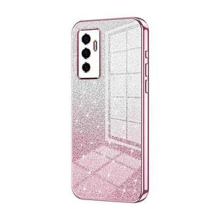 For vivo S10e / V23e 4G/5G / Y75 4G Gradient Glitter Powder Electroplated Phone Case(Pink)