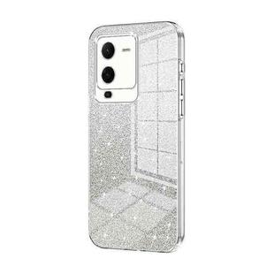 For vivo S15 Gradient Glitter Powder Electroplated Phone Case(Transparent)