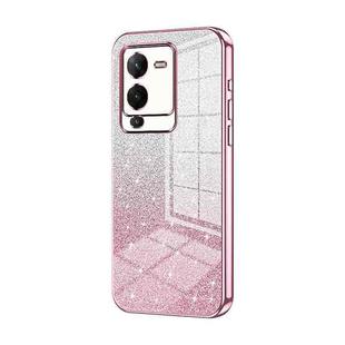 For vivo S15 Pro / V25 Pro Gradient Glitter Powder Electroplated Phone Case(Pink)