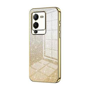 For vivo S15 Pro / V25 Pro Gradient Glitter Powder Electroplated Phone Case(Gold)