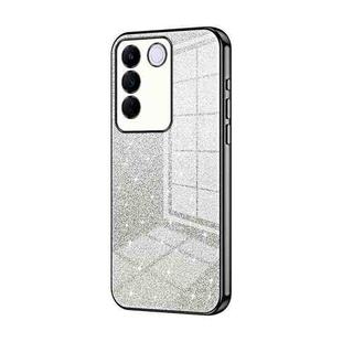 For vivo S16e / V27e Gradient Glitter Powder Electroplated Phone Case(Black)