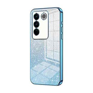 For vivo S16 Pro / S16 / V27 / V27 Pro Gradient Glitter Powder Electroplated Phone Case(Blue)