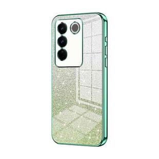 For vivo S16 Pro / S16 / V27 / V27 Pro Gradient Glitter Powder Electroplated Phone Case(Green)
