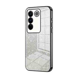 For vivo S16 Pro / S16 / V27 / V27 Pro Gradient Glitter Powder Electroplated Phone Case(Black)