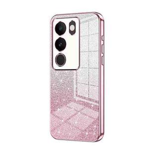 For vivo S17 / S17 Pro / S17t / V29 Gradient Glitter Powder Electroplated Phone Case(Pink)