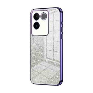For vivo S17e / iQOO Z7 Pro Gradient Glitter Powder Electroplated Phone Case(Purple)