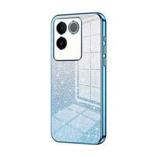 For vivo S17e / iQOO Z7 Pro Gradient Glitter Powder Electroplated Phone Case(Blue)
