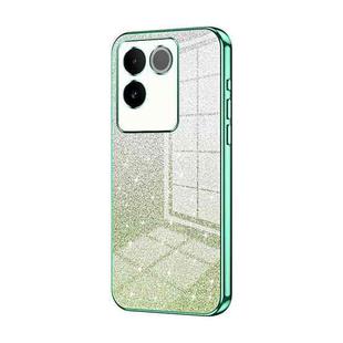 For vivo S17e / iQOO Z7 Pro Gradient Glitter Powder Electroplated Phone Case(Green)