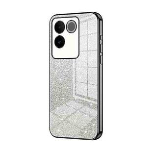 For vivo S17e / iQOO Z7 Pro Gradient Glitter Powder Electroplated Phone Case(Black)