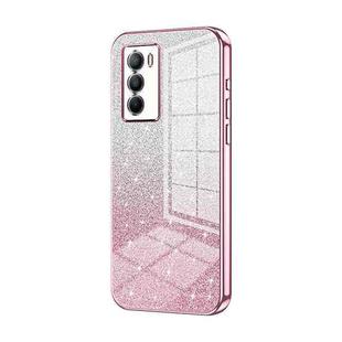 For vivo T1 / iQOO Neo5 SE Gradient Glitter Powder Electroplated Phone Case(Pink)