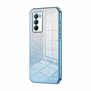 For vivo T1 / iQOO Neo5 SE Gradient Glitter Powder Electroplated Phone Case(Blue)