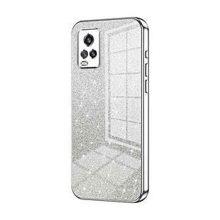 For vivo V20 Gradient Glitter Powder Electroplated Phone Case(Silver)