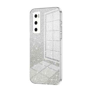 For vivo V20 SE / Y70 Gradient Glitter Powder Electroplated Phone Case(Transparent)