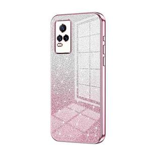 For vivo V21e / Y73 Gradient Glitter Powder Electroplated Phone Case(Pink)