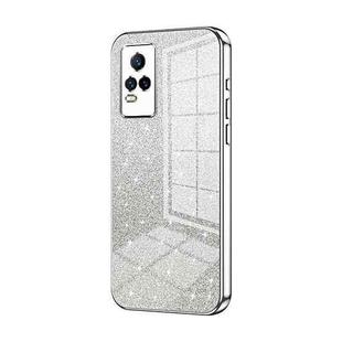 For vivo V21e / Y73 Gradient Glitter Powder Electroplated Phone Case(Silver)