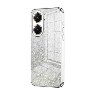 For vivo V29e Gradient Glitter Powder Electroplated Phone Case(Silver)