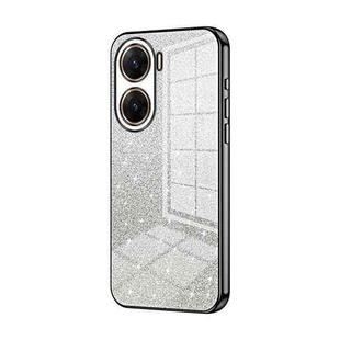 For vivo V29e Gradient Glitter Powder Electroplated Phone Case(Black)