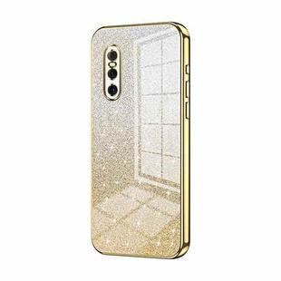 For vivo X27 Gradient Glitter Powder Electroplated Phone Case(Gold)