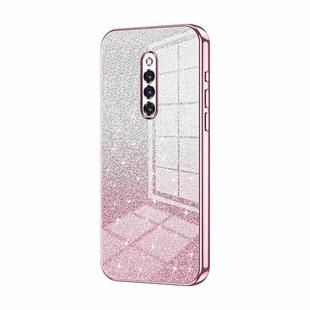 For vivo X27 Pro Gradient Glitter Powder Electroplated Phone Case(Pink)