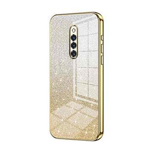 For vivo X27 Pro Gradient Glitter Powder Electroplated Phone Case(Gold)