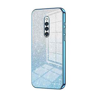 For vivo X27 Pro Gradient Glitter Powder Electroplated Phone Case(Blue)