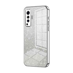 For vivo X50 Gradient Glitter Powder Electroplated Phone Case(Silver)