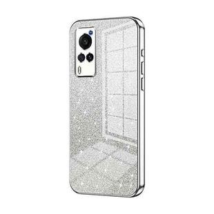 For vivo X60 Gradient Glitter Powder Electroplated Phone Case(Silver)