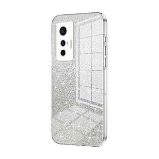 For vivo X70 Gradient Glitter Powder Electroplated Phone Case(Transparent)
