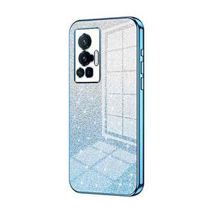 For vivo X70 Pro Gradient Glitter Powder Electroplated Phone Case(Blue)