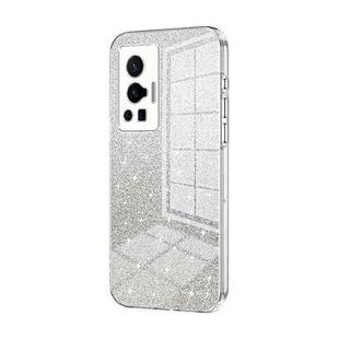 For vivo X70 Pro Gradient Glitter Powder Electroplated Phone Case(Transparent)
