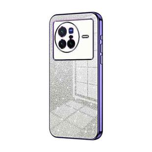 For vivo X80 Gradient Glitter Powder Electroplated Phone Case(Purple)