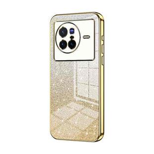 For vivo X80 Gradient Glitter Powder Electroplated Phone Case(Gold)