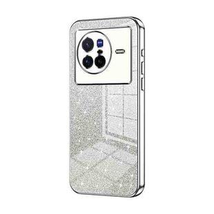For vivo X80 Gradient Glitter Powder Electroplated Phone Case(Silver)