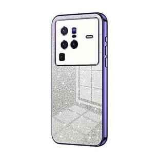 For vivo X80 Pro Gradient Glitter Powder Electroplated Phone Case(Purple)