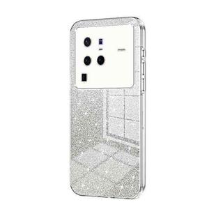 For vivo X80 Pro Gradient Glitter Powder Electroplated Phone Case(Transparent)