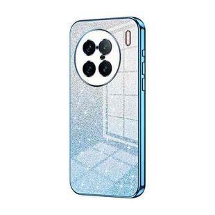 For vivo X90 Pro+ Gradient Glitter Powder Electroplated Phone Case(Blue)