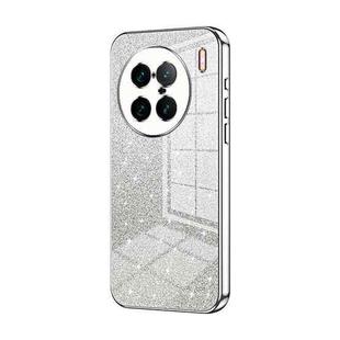 For vivo X90 Pro+ Gradient Glitter Powder Electroplated Phone Case(Silver)