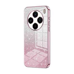 For vivo X100 Gradient Glitter Powder Electroplated Phone Case(Pink)