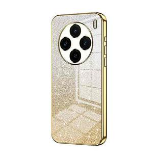 For vivo X100 Gradient Glitter Powder Electroplated Phone Case(Gold)