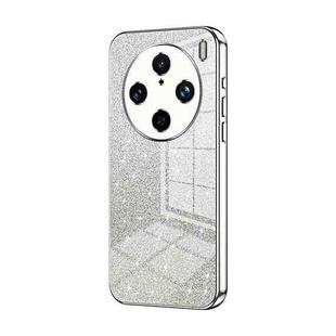 For vivo X100 Pro Gradient Glitter Powder Electroplated Phone Case(Silver)