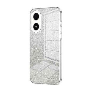 For vivo Y02s Gradient Glitter Powder Electroplated Phone Case(Transparent)