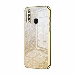 For vivo Y5s / U3 / Z5i / U20 / Y19 Gradient Glitter Powder Electroplated Phone Case(Gold)